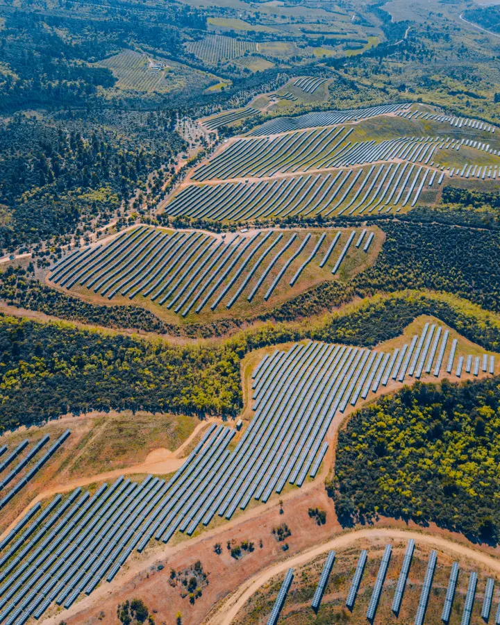 Terraced solar power plant.