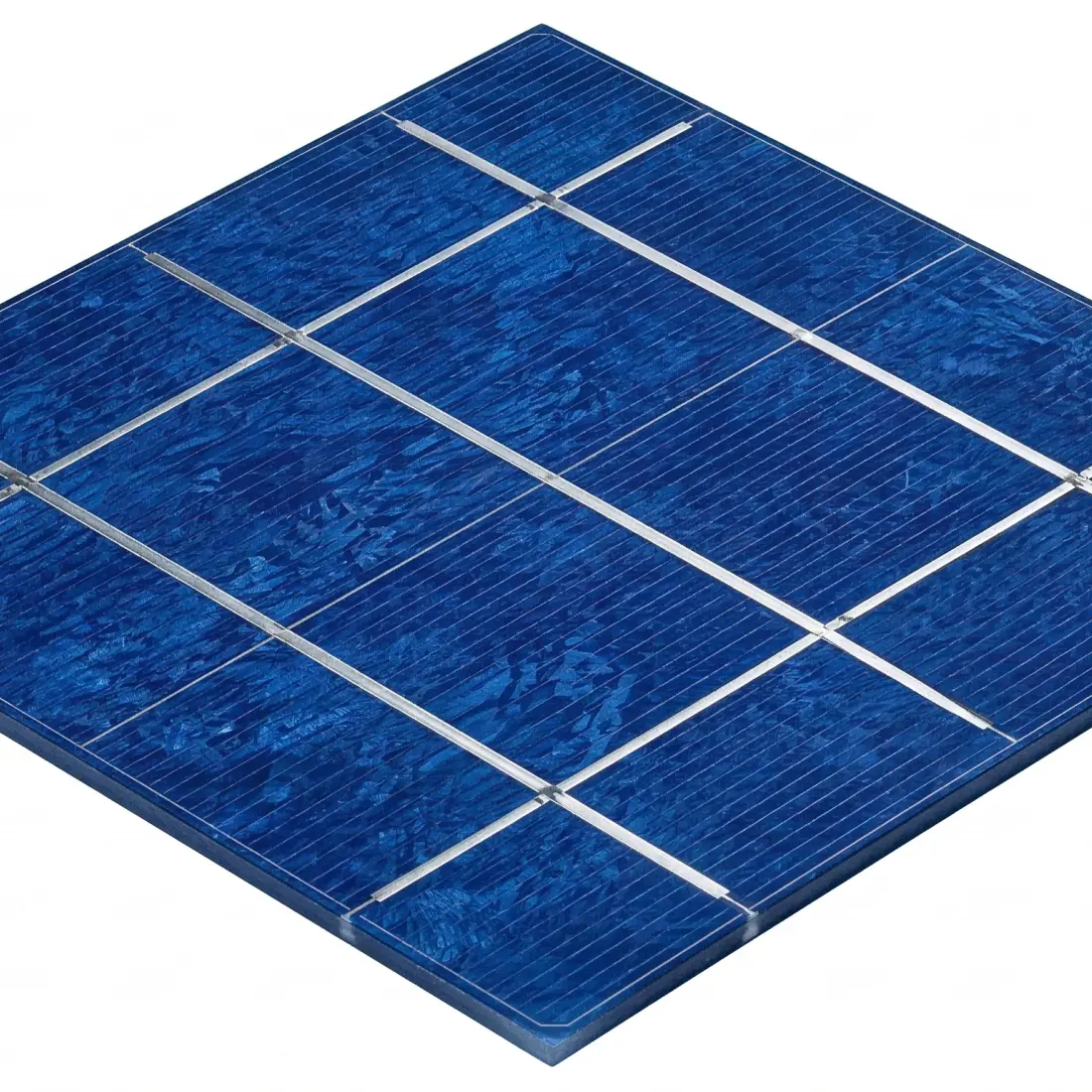 Representación generada por IA de una célula solar policristalina de primera generación.