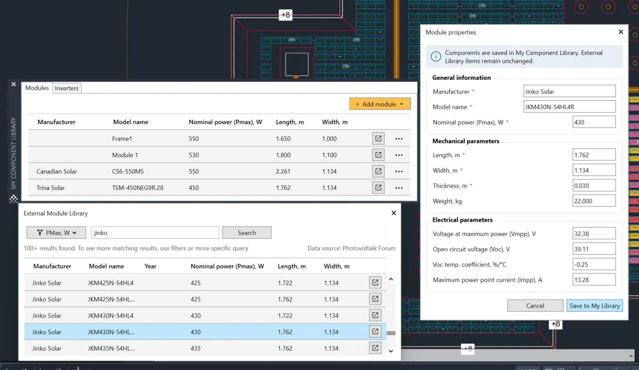 PVcase Roof Mount component library