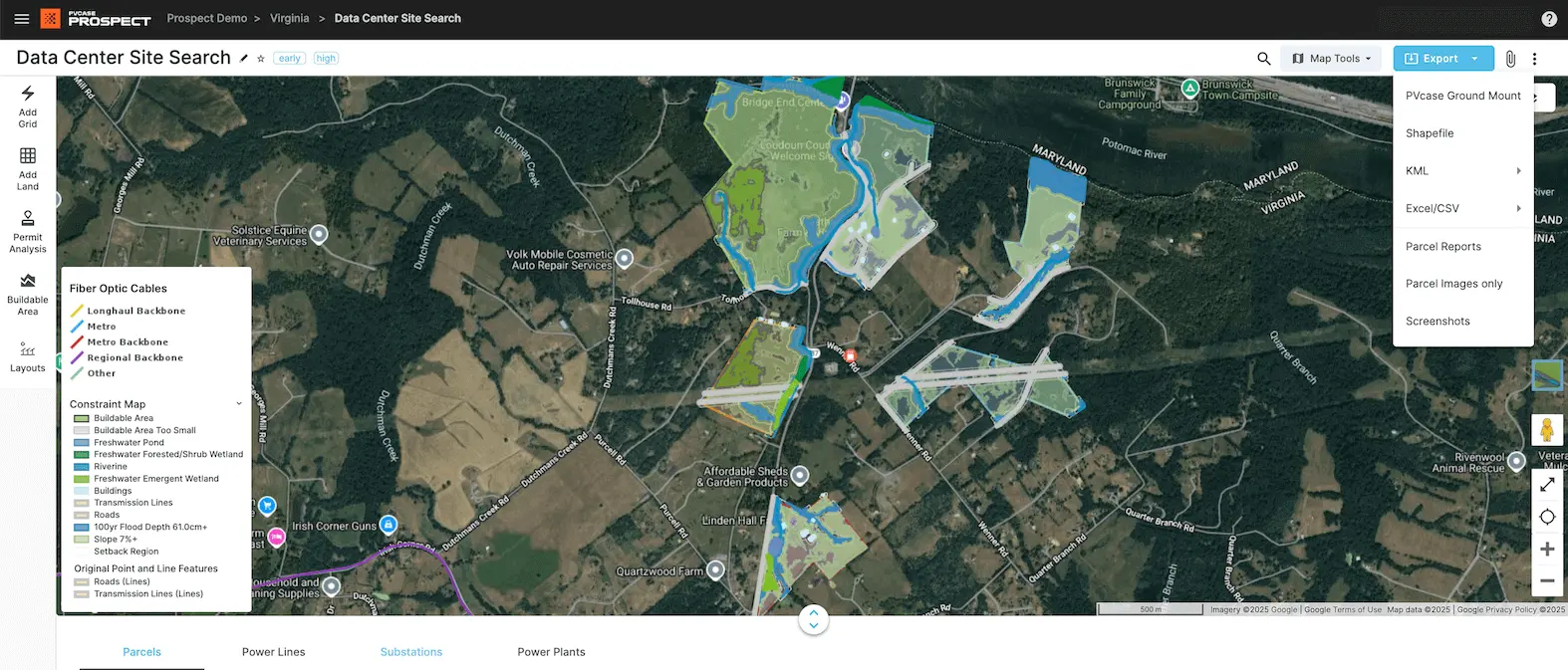 Data Center Site Search