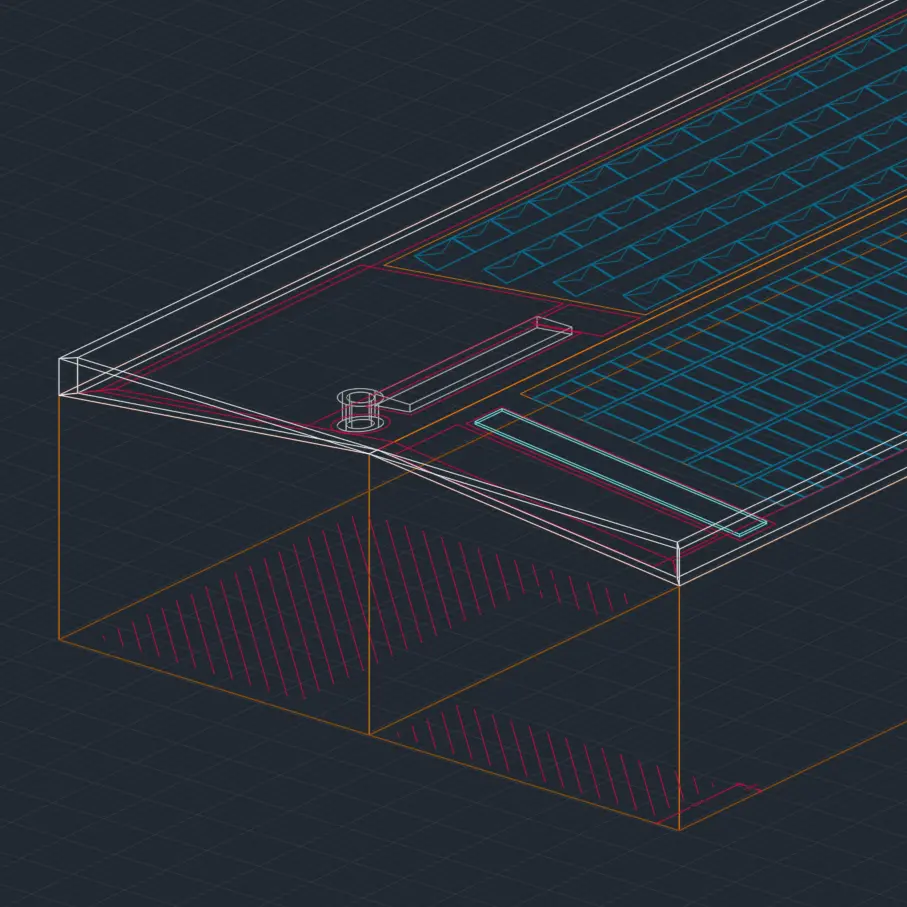 3D rooftop solar layout showing module placement across multiple roof sections