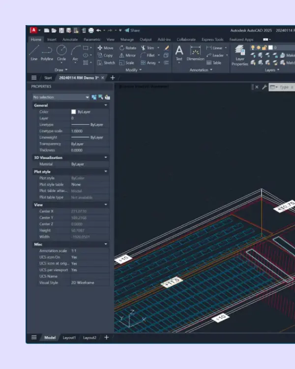 Utility-scale solar design software interface showing panel layouts and electrical routing.